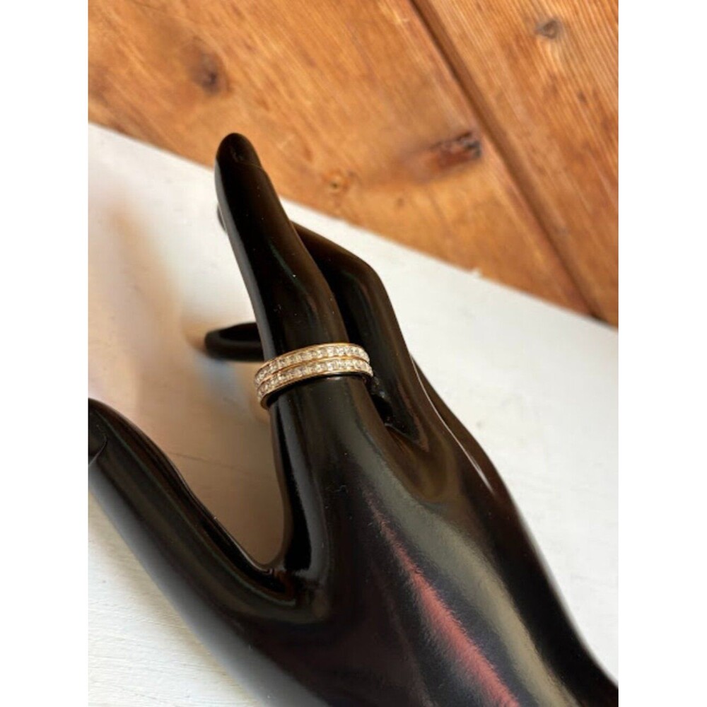 Unisex Gold Pavé Ring with Sparkling Stones